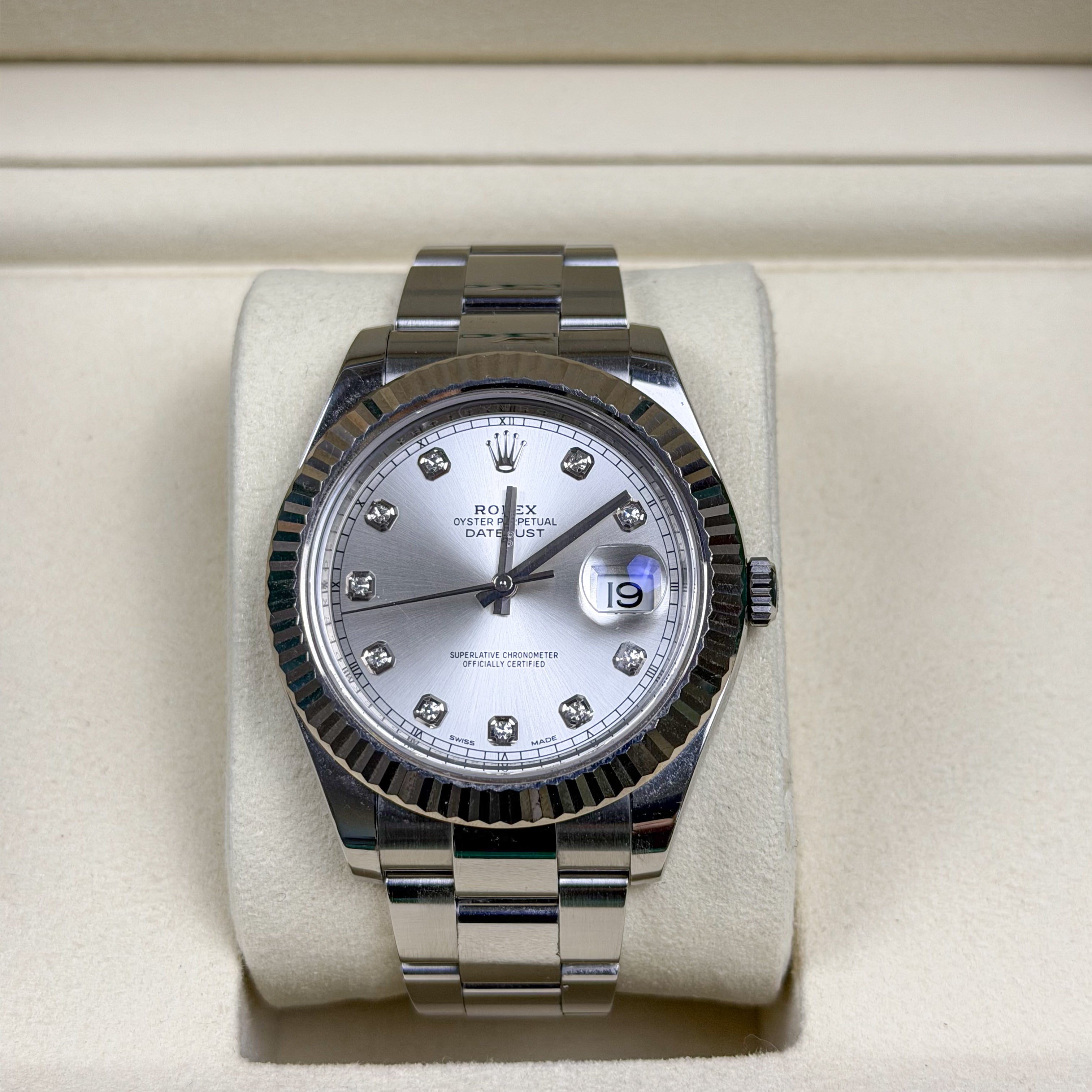 Rolex Datejust II  116334 Diamond Silver Dial